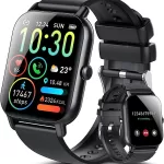 Ddidbi Reloj Inteligente Hombre Mujer con Llamada, 1,85" Smartwatch con 112Modo Deportivos, Monitor de Ritmo Cardíaco y Sueño, Impermeable IP68 Pulsera Actividad compatible con iOS Android (2 Correas)