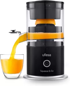 Ufesa Squeeze & Go, Exprimidor Inalámbrico Eléctrico Recargable, Portátil, Extractor de Nutrientes para Frutas Multifuncional, Carga USB, 220ml de Capacidad, Sin BPA