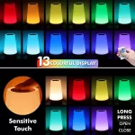 Lámpara de Mesita de Noche con Control Remoto y Tactil, Luz Nocturna Infantil para Niños Bebe, Lampara Led Colores Recargable para Dormitorio, Habitación [Clase de eficiencia energética G]