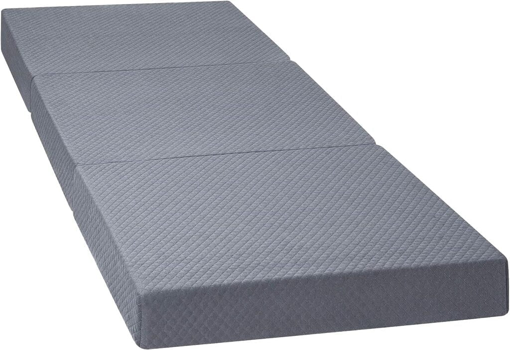 Oleesleep 10cm Tri-Folding Colchón de Espuma / Colchón de Invitados / Colchón Plegable / Colchón Portátil / Oeko-Tex / CertiPUR-US / 2 Layered / Gris / 65 x 195cm