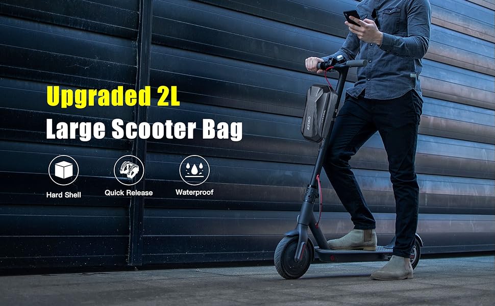 CHICLEW Bolsa de Scooter Eléctrica para Adultos, Scooter Bolsa de Tubo Frontal Bolsa de Manillar, Bolsa Almacenamiento Grande Impermeable para Xiaomi MI...