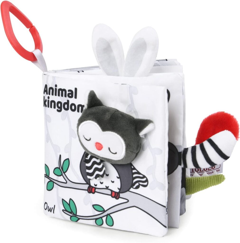 Vicloon Libros de Tela para Bebés,Libro Blandos para Bebés con Estampado de Animales,Libro de Tela deJuguetes Aprendizaje y Educativo