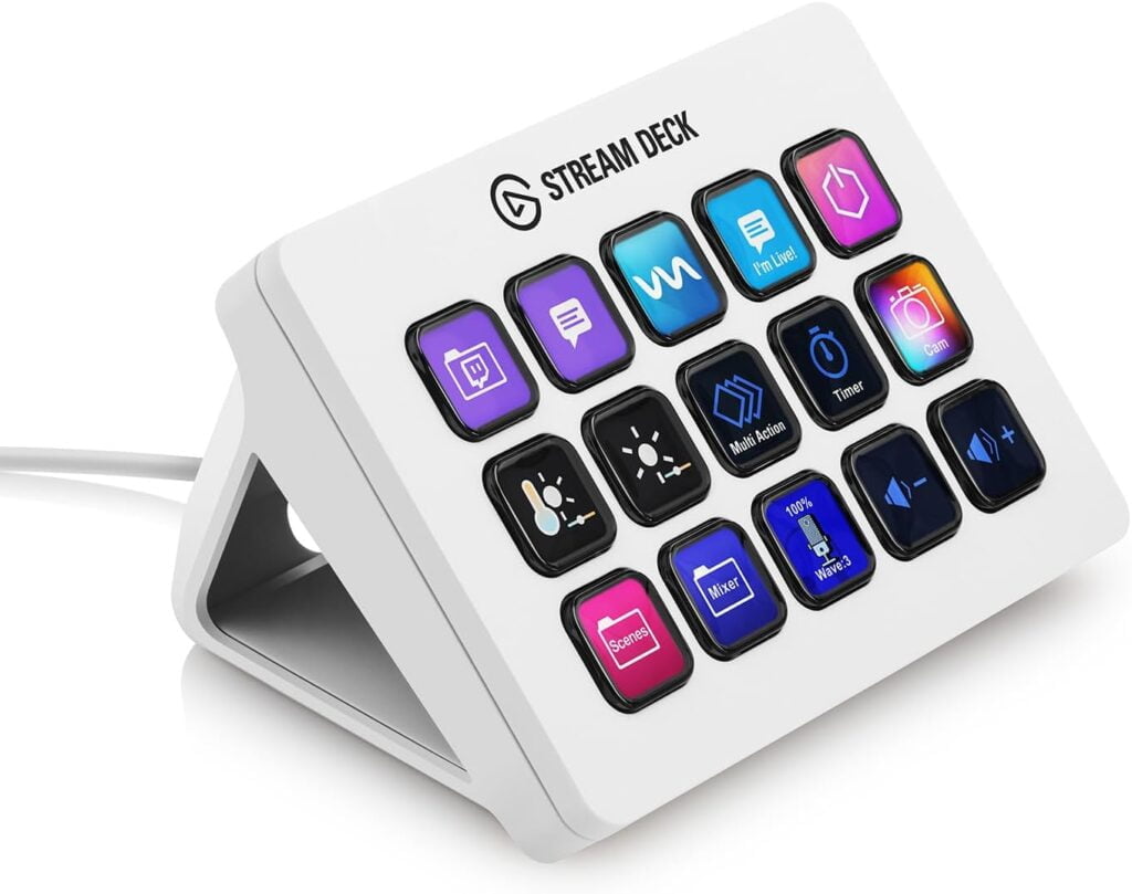 Elgato Stream Deck MK.2 – Controlador de estudio USB, 15 teclas macro, activa acciones en apps y software como OBS, Twitch, ​YouTube y otros, funciona en Mac y PC