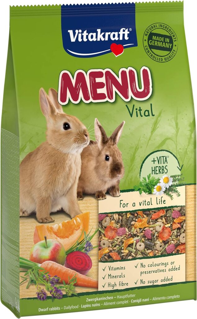 Vitakraft - Menú Premium Vital para Conejos con Cereales, Manzanas y Verduras - 5 kg