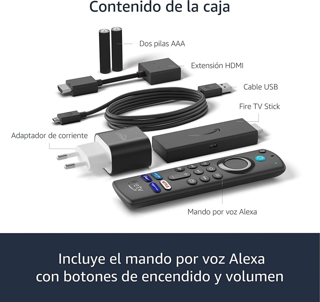 fire tv stick contenido caja