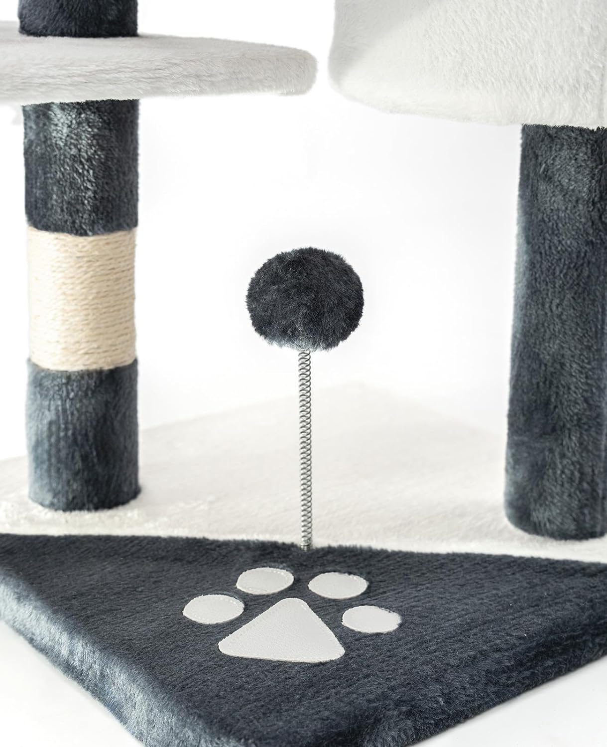 lionto Árbol rascador para Gatos Altura 112 cm, Gris/Blanco