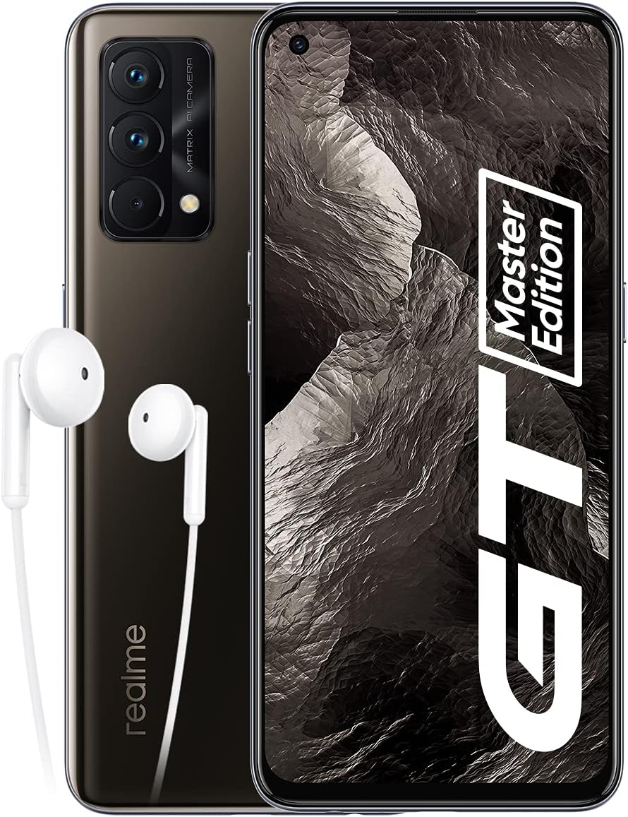 realme GT Master Edition Smartphone Libre, Qualcomm Snapdragon 778G 5G, Pantalla completa AMOLED Samsung de 120 Hz, Carga SuperDart de 65W, Cámara principal de 64MP, NFC, 6+128GB, Negro cosmos