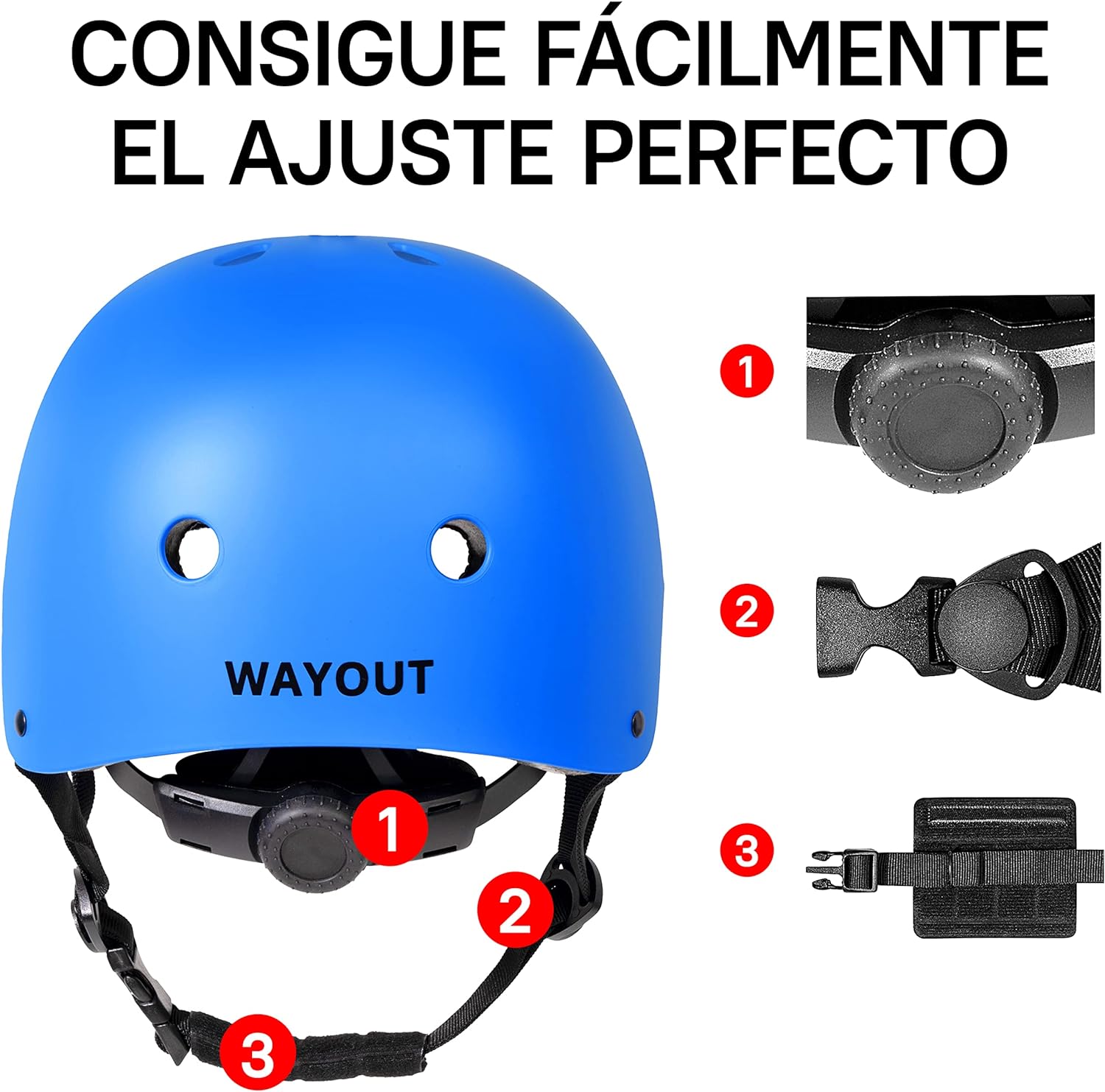 Wayout Sports - Casco Deportivo Unisex - Jóvenes y Adultos