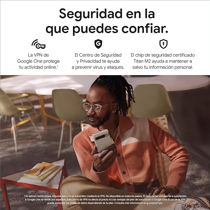 Google Pixel 8 Pro -Smartphone Android libre con lente teleobjetivo, batería con autonomía de 24 horas y pantalla Super Actua - Porcelana, 128GB