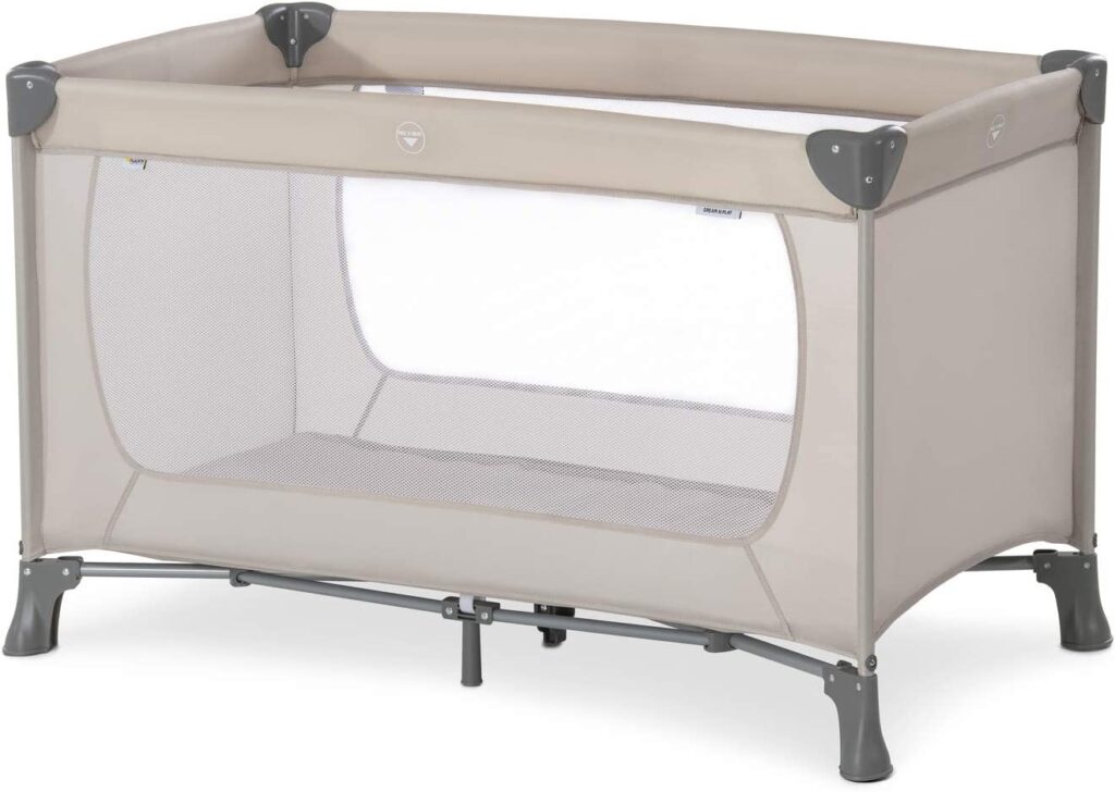 hauck Cuna de Viaje Dream N Play, Parque Infantil desde Nacimiento hasta 15 kg, Cuna Viaje Bebe, Corral Bebe con Bolsa de Transporte, Cuna de Playa, 120x60 cm, Beige