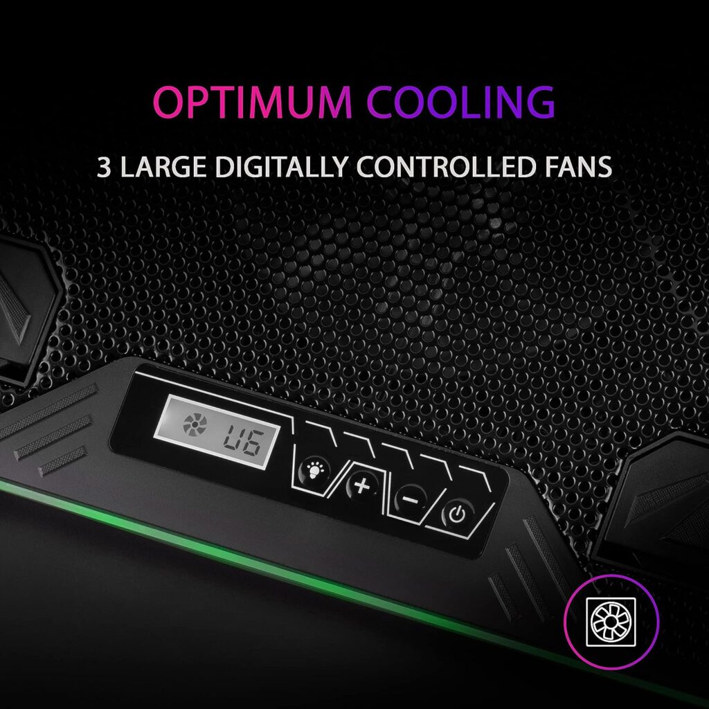 Mars Gaming MNBC6, Base Refrigeradora + Stand XL 19'' ARGB, 3 Ventiladores, Soporte para Móvil