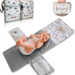 Cambiador bebé portátil XL-Cambiador plegable impermeable ideal como regalo para recién nacido-El cambiador de pañales es un bolso desmontable con 6 bolsillos como neceser para artículos de bebé