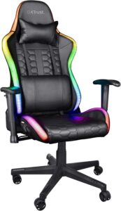 Trust Gaming GXT 716 Rizza Silla Gaming con iluminación LED RGB - Silla Gamer con 350 Colores, Totalmente Giratoria, Respaldo Inclinable, Silla Escritorio...