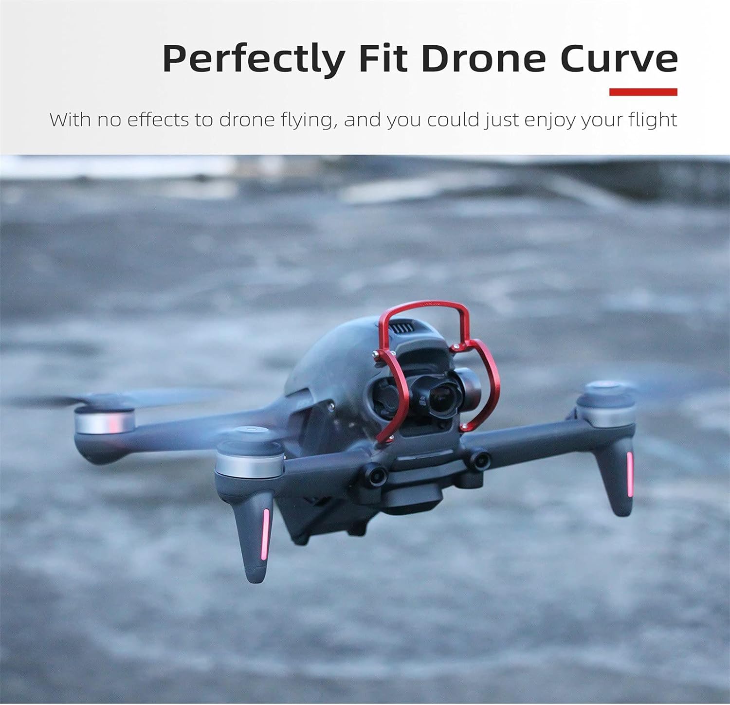 ZJRXM FPV Combo Drone Parachoques Protector Barra de Protección Soporte Cardán Cámara Bumper para DJI FPV Drone Accesorios (Rojo)