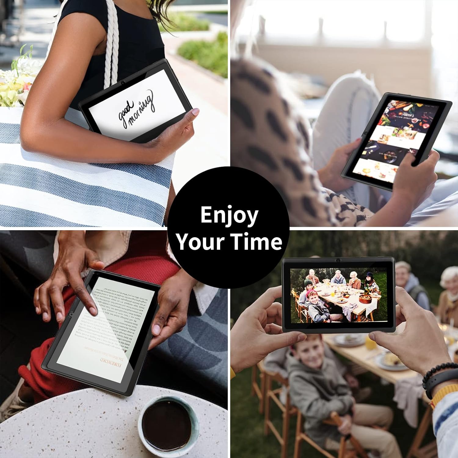 Haipky 7 Pulgadas Google Android 11,0 Tablet PC 2GB RAM 32GB ROM Quad Core Dual Cámaras 1024x600 HD Pantalla WiFi Bluetooth GMS para Adultos Y Niños