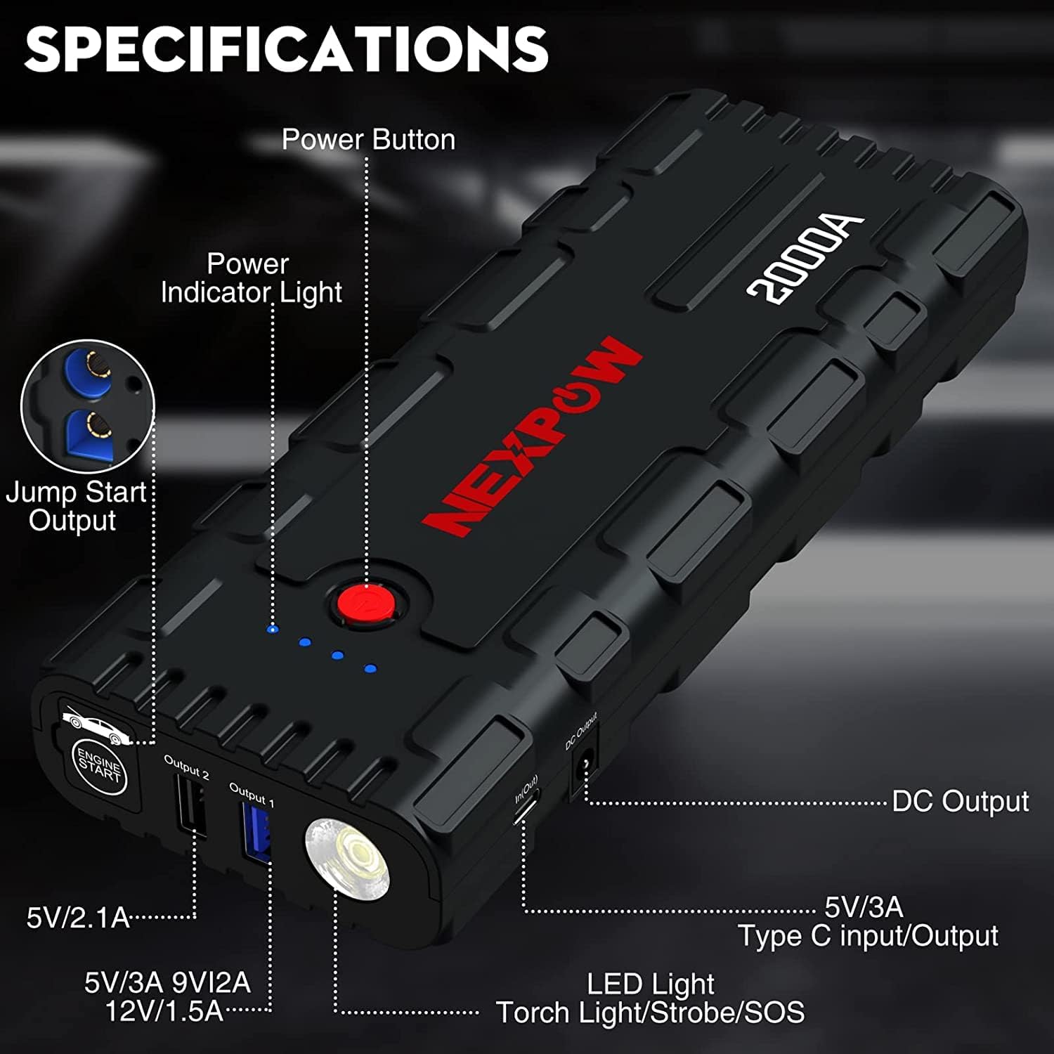 arrancador de coches nexpow características