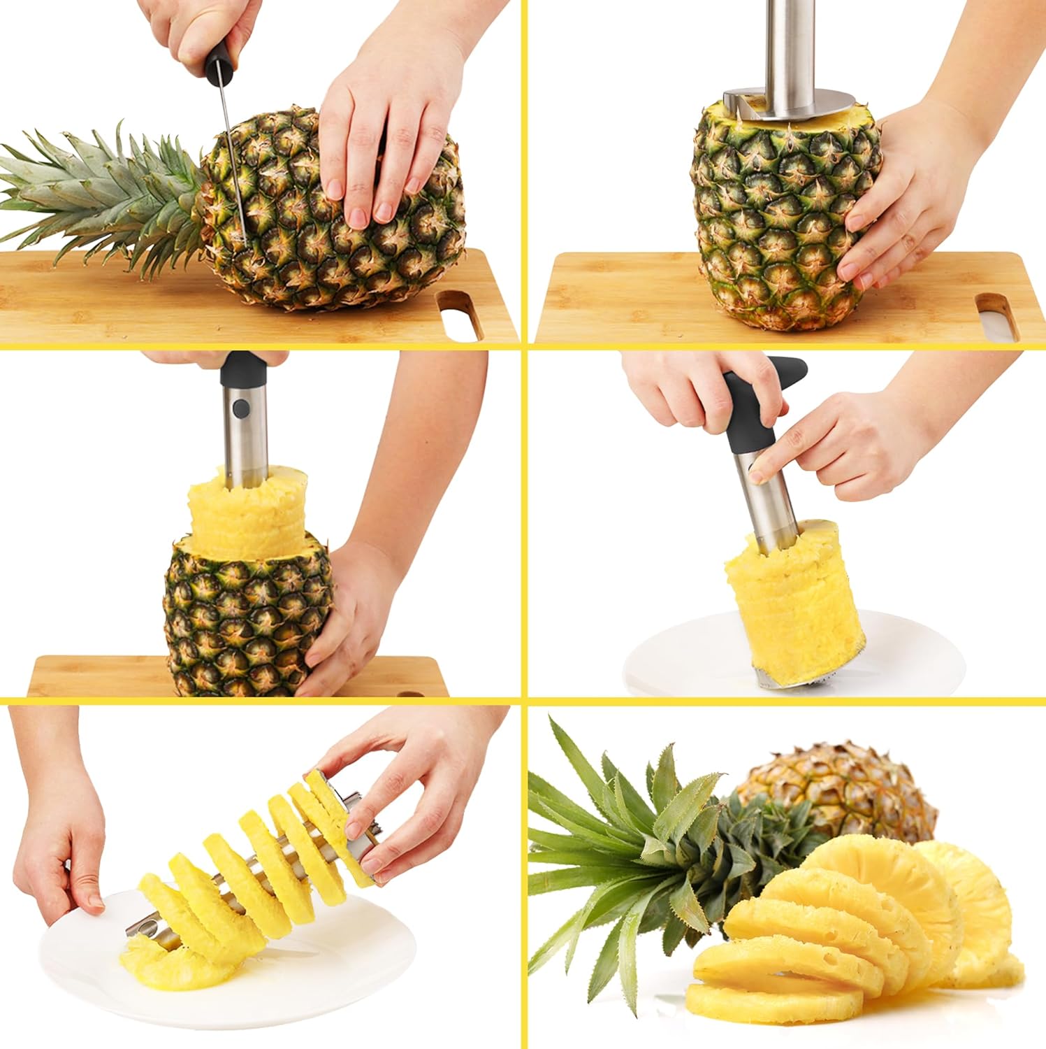 como se usa Zulay Kitchen cortador descorazonador piña