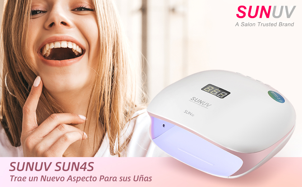 SUNUV Lámpara Led Uñas 48W Secador UV de Uñas para Gel de Uñas SUN4S con Temporizadores, Pantalla LCD para Hogar y Salón de Belleza