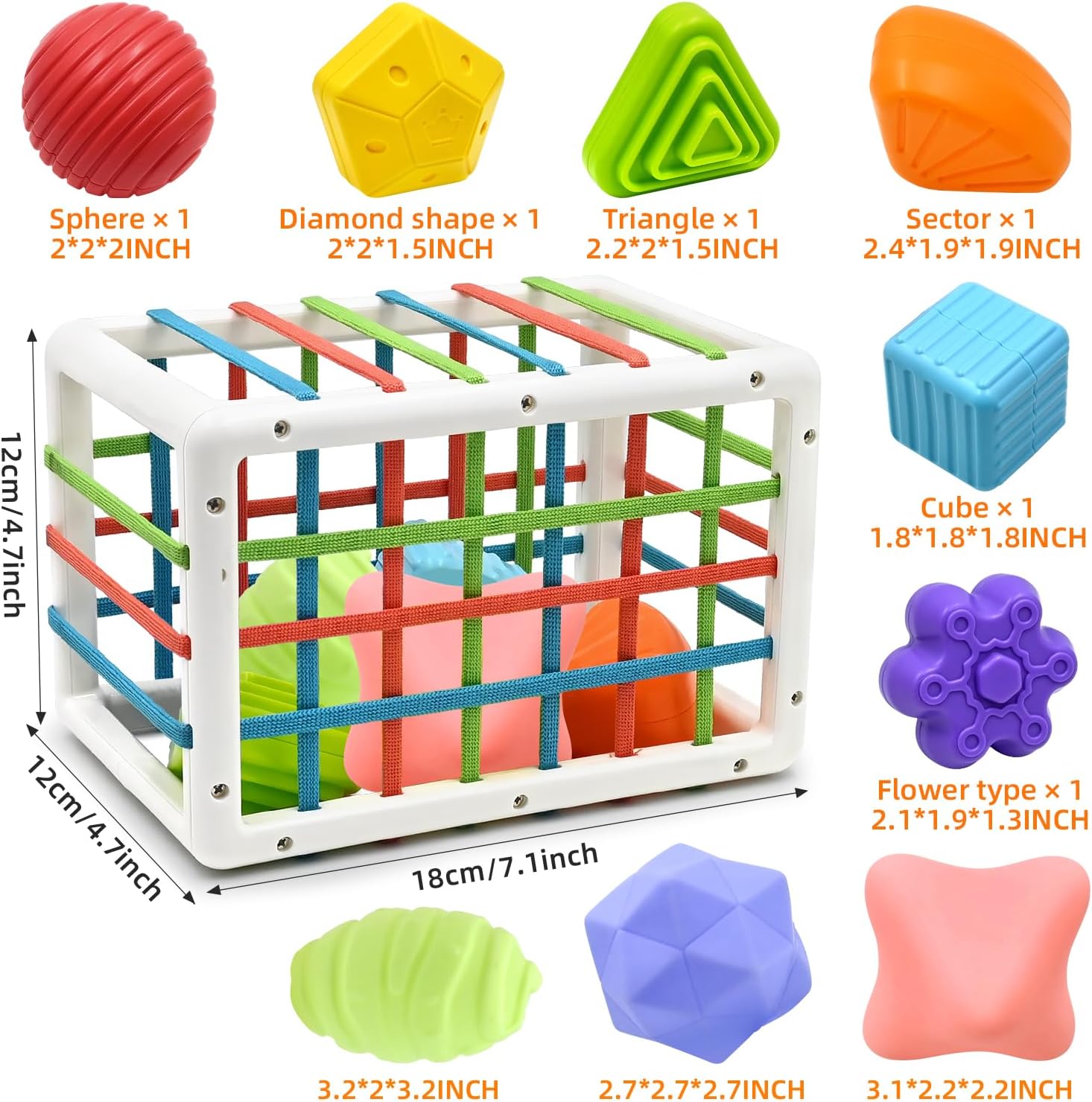 Juguetes de Habilidades Motoras para Bebé 6 9 12 18 Meses, Juegos Montessori Educativos Aprendiendo Caja de Clasificación Sensorial con 6 Piezas Textura