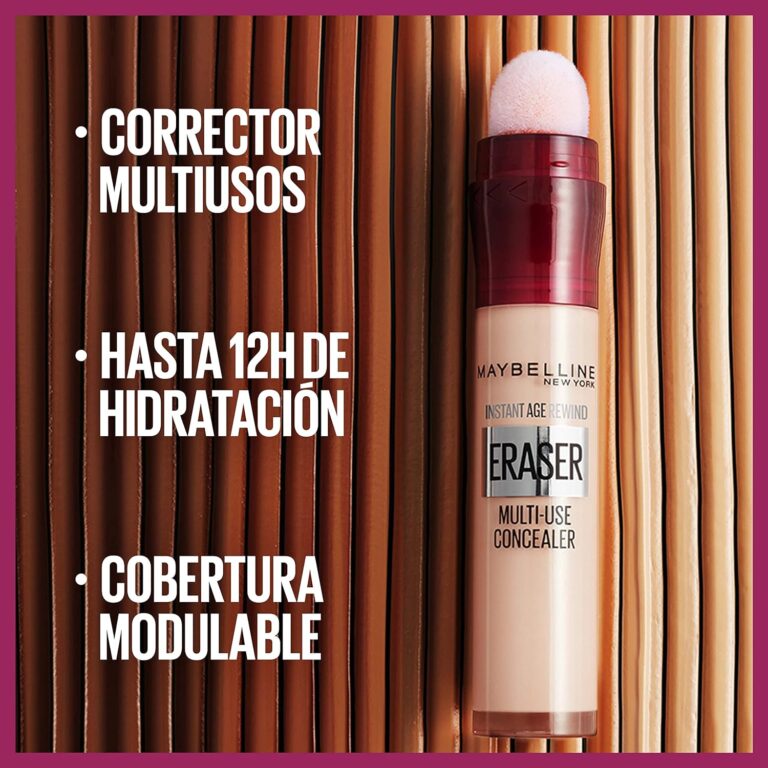Maybelline New York, Corrector de Ojeras, Bolsas e Imperfecciones, Borrador Ojos, 02 Nude, 6.8 ml