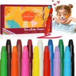 Pinturas Cara para Niños Carnaval, Eleanore's Diary 14 Colores Crayones de Pintura Facial y Cuerpo, Seguro y No Tóxico Lavables, Maquillaje Pintacaras