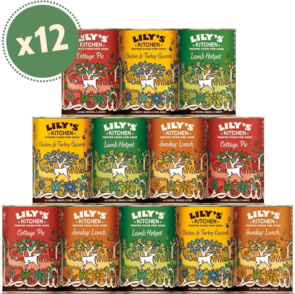 Lily's Kitchen Alimento húmedo natural para perros adultos: paquete de 12 latas variadas Cenas clásicas de 400 g