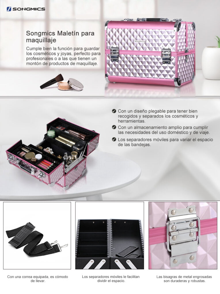SONGMICS Maletín para Maquillaje de Uso Profesional