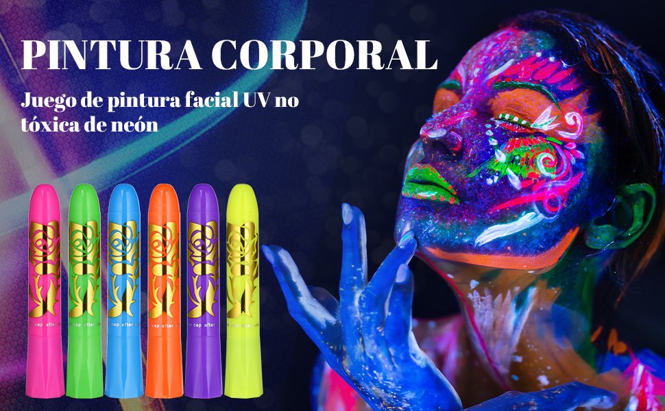 AOOWU Pintura De Cara De Neón estilo carnaval
