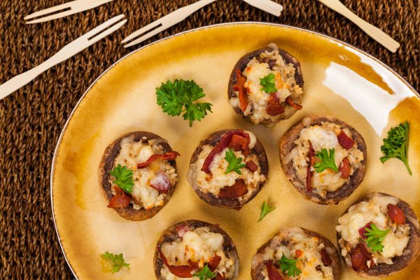 9. Champiñones rellenos de queso crema