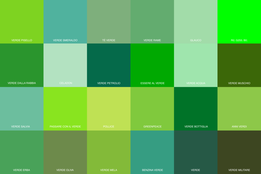 paleta de colores verde intenso