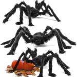 Arañas Gigantes de Halloween THE TWIDDLERS: Set de 3 Arañas Flexibles y Realistas para Decoración Espeluznante